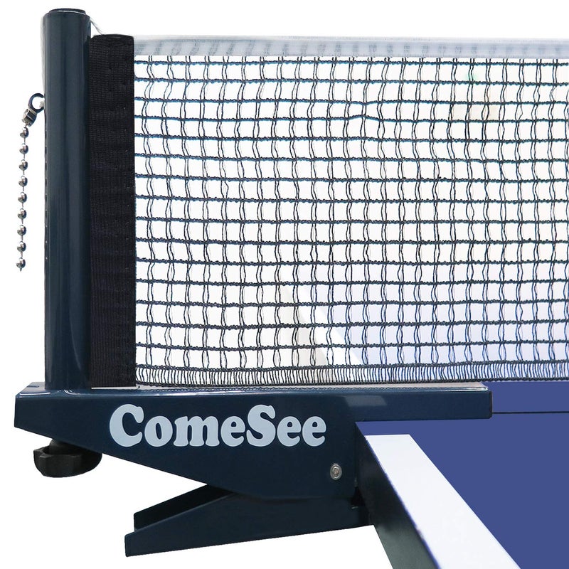 Comesee Professional Ping Pong Net Clip on Easy, Table Tennis Net and Post Set with Spring Activated Clamp, Thick Base Grip, Precision Tension Height Adjustment (Navy) - Image 1